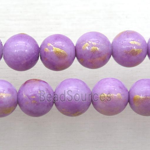 Lavender JinShan Jade Beads Round Smooth