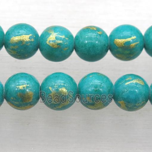 peacockgreen JinShan Jade round beads