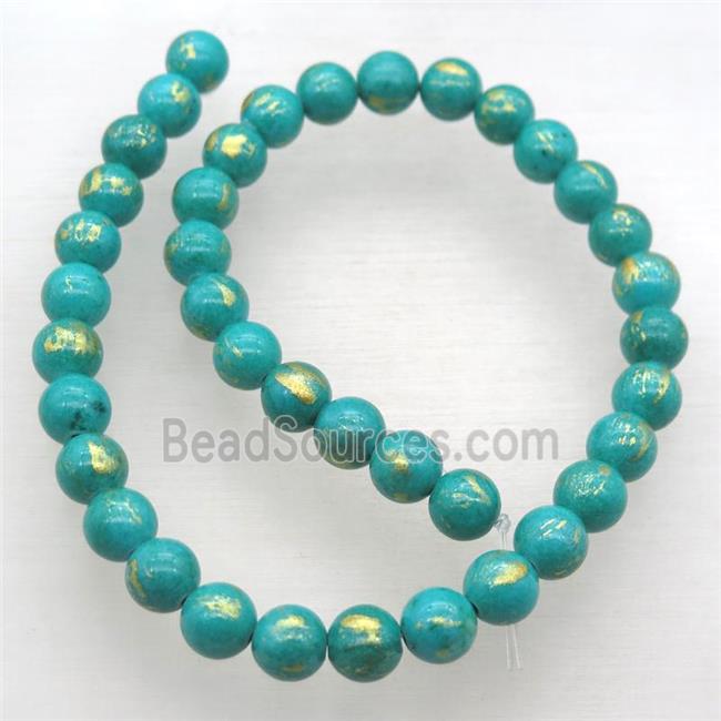 peacockgreen JinShan Jade round beads