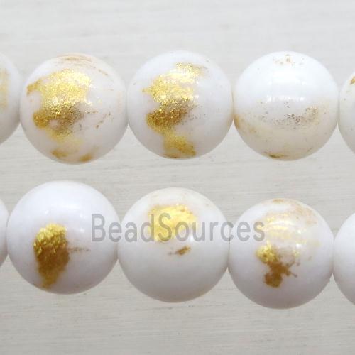 white JinShan Jade round beads