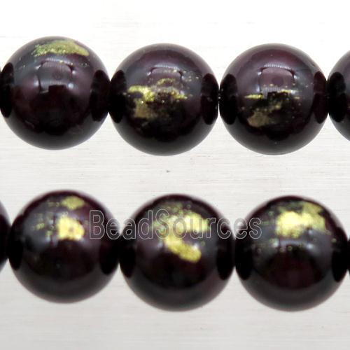 round JinShan Jade beads, darkred