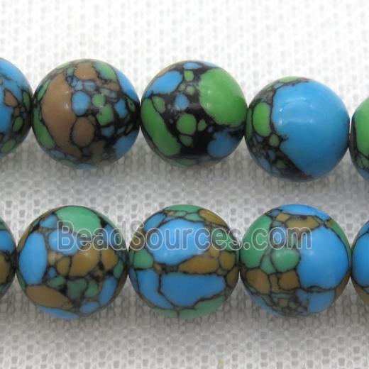 round Synthetic Turquoise Beads, multi color