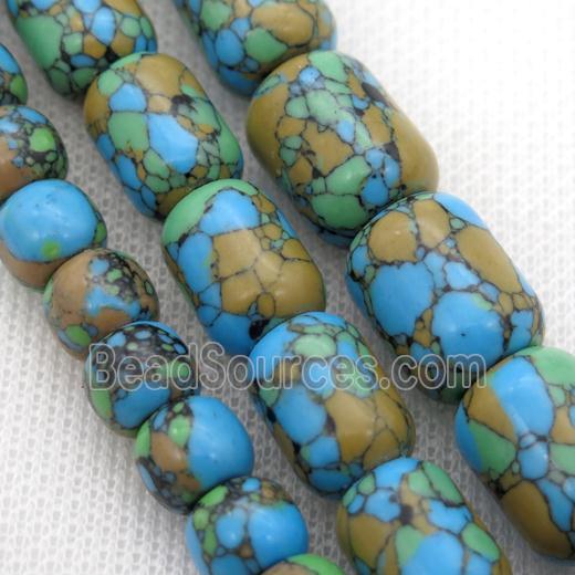 Synthetic Turquoise tube beads, multi color