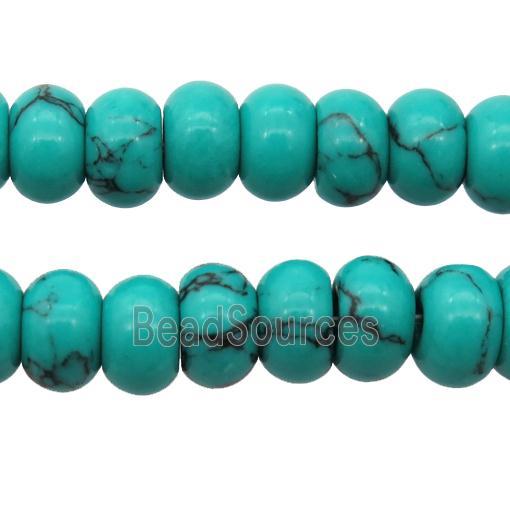 green synthetic Turquoise rondelle beads