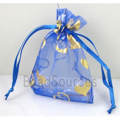 Organza bag, blue