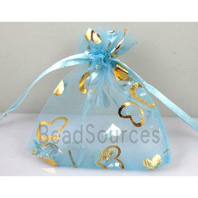 Organza bag, sky-blue