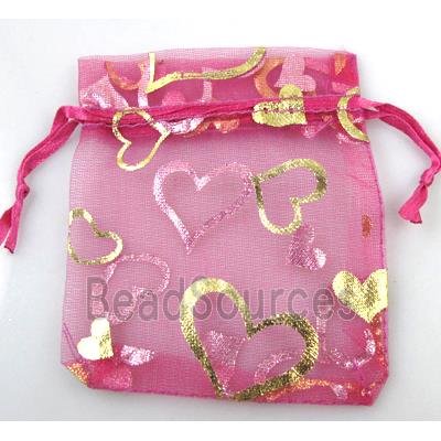 Organza bag, hotpink