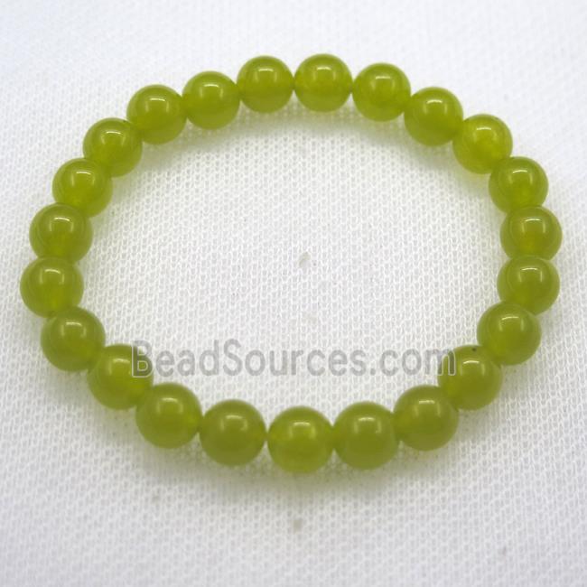 Stretch Jade bracelet, dye