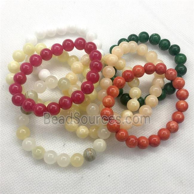 Stretch Jade bracelet, dye