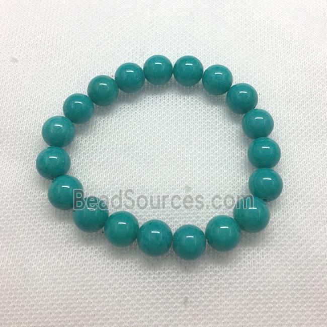 Stretch Jade bracelet, round, dye