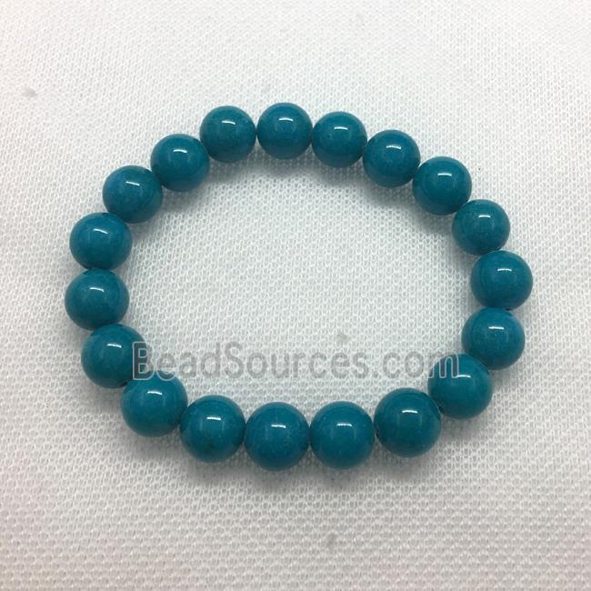 Stretch Jade bracelet, round, dye