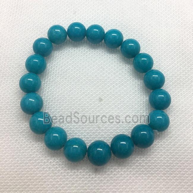 Stretch Jade bracelet, round, dye