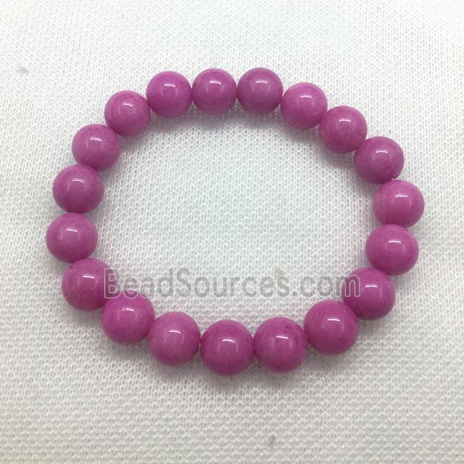 Stretch Jade bracelet, round, dye