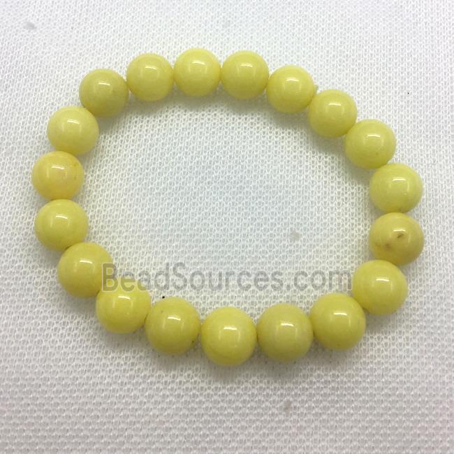 Stretch Jade bracelet, round, dye