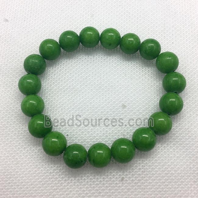 Stretch Jade bracelet, round, dye