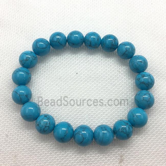 Stretch Jade bracelet, round, dye