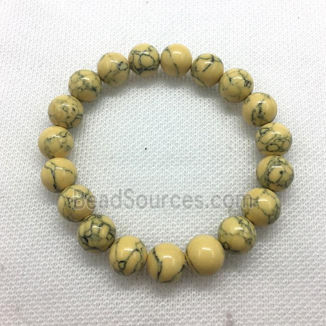 Stretch Jade bracelet, round, dye