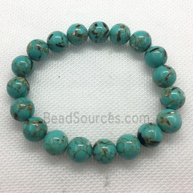 Stretch Jade bracelet, round, dye