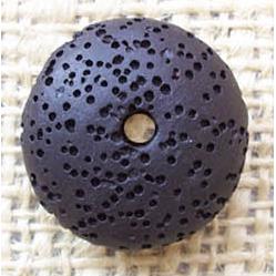 Lava bead, flat round