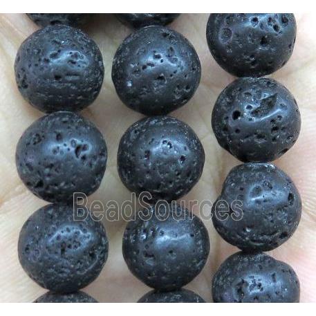 round black Lava stone beads