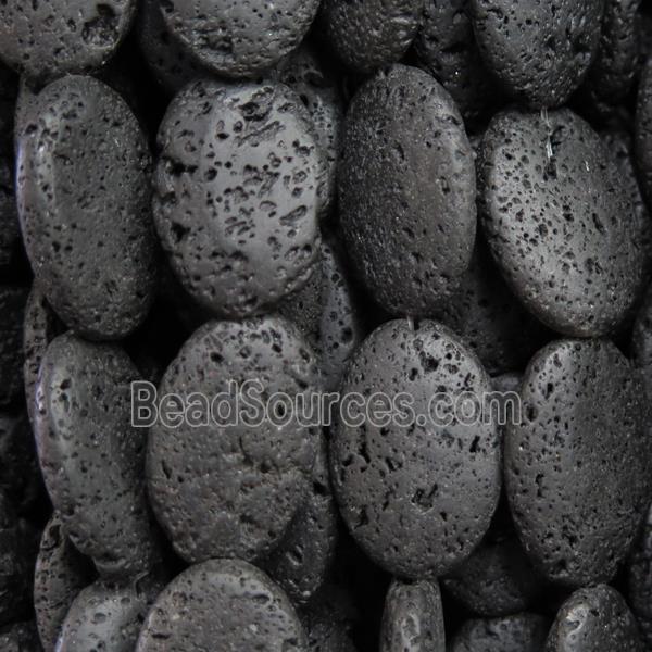 black Lava Stone beads, oval