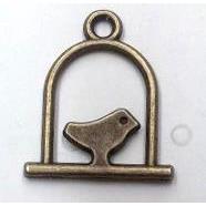 Tibetan silver bird pendant, non-nickel, bronze