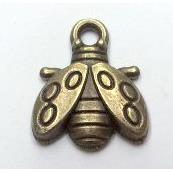 Tibetan silver honeybee charm pendant non-nickel, bronze