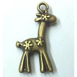 Tibetan silver giraffe pendant, non-nickel, bronze