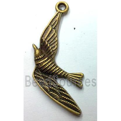 Tibetan silver birds pendant, non-nickel, bronze