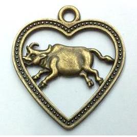 tibetan silver pendant, Chinese Zodiac Ox