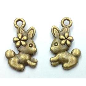 tibetan silver rabbit pendants non-nickel, bronze