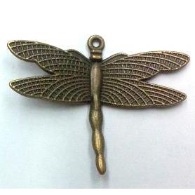 Tibetan silver dragonfly pendant, non-nickel, bronze