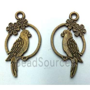 Tibetan silver bird pendant, non-nickel, bronze