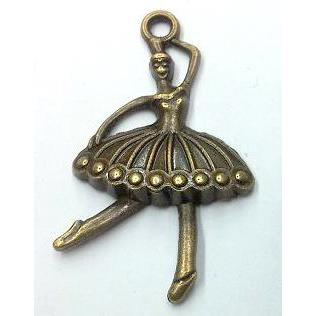 tibetan silver dancer pendant non-nickel, bronze