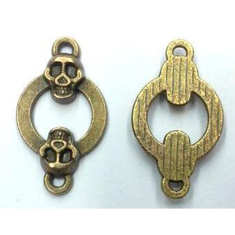 tibetan silver skull connector non-nickel, bronze