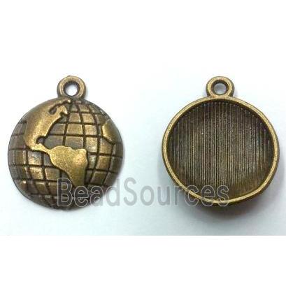 tibetan silver earth pendant non-nickel, bronze