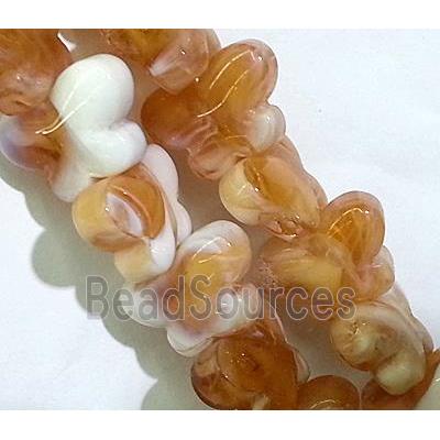 Plated Lampwork glass bead, butterfly