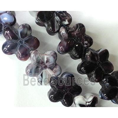 Plated lampwork glass bead, star