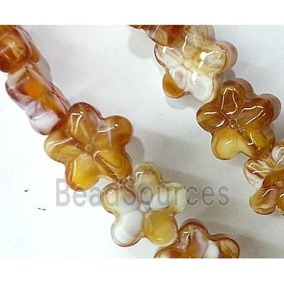 Plated lampwork glass bead, star