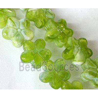 Plated lampwork glass bead, star