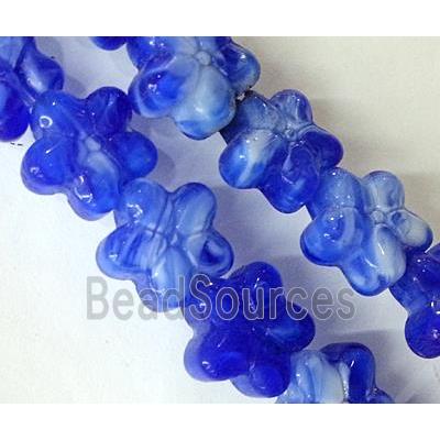 Plated lampwork glass bead, star