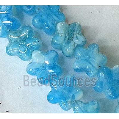 Plated lampwork glass bead, star