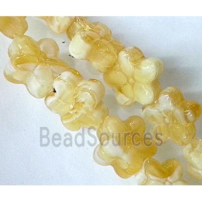 Plated lampwork glass bead, star