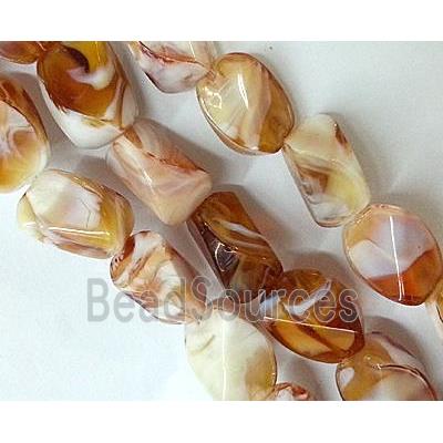 Plated lampwork glass bead, erose