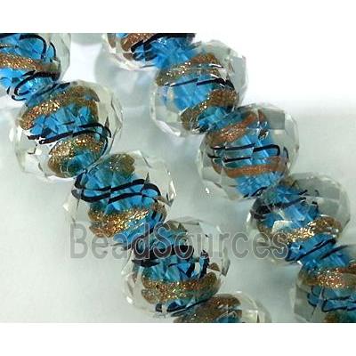 lampwork glass bead, faceted wheel