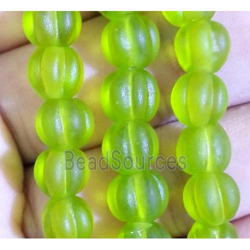 matte lampwork bead, pumpkin