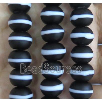 Black Lampwork Glass Rondelle Beads Matte