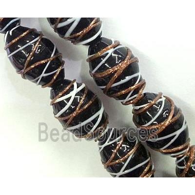 Lampwork Glass bead, flat round