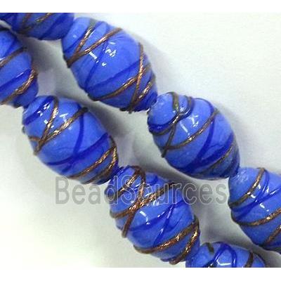 Lampwork Glass bead with goldsand, rice