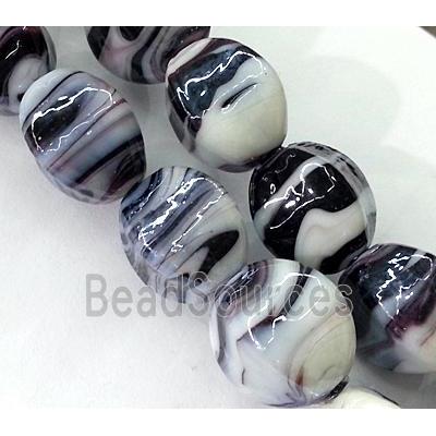 plated Lampwork glass bead, black